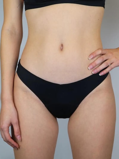 MYLILY Bikinihose 'Perioden Bikini Hose V-Shape'‌‌ in XXXS in schwarz, Produktansicht