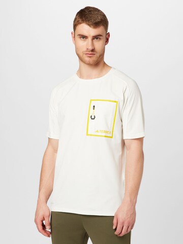 T-Shirt fonctionnel 'National Geographic' ADIDAS TERREX en blanc : devant