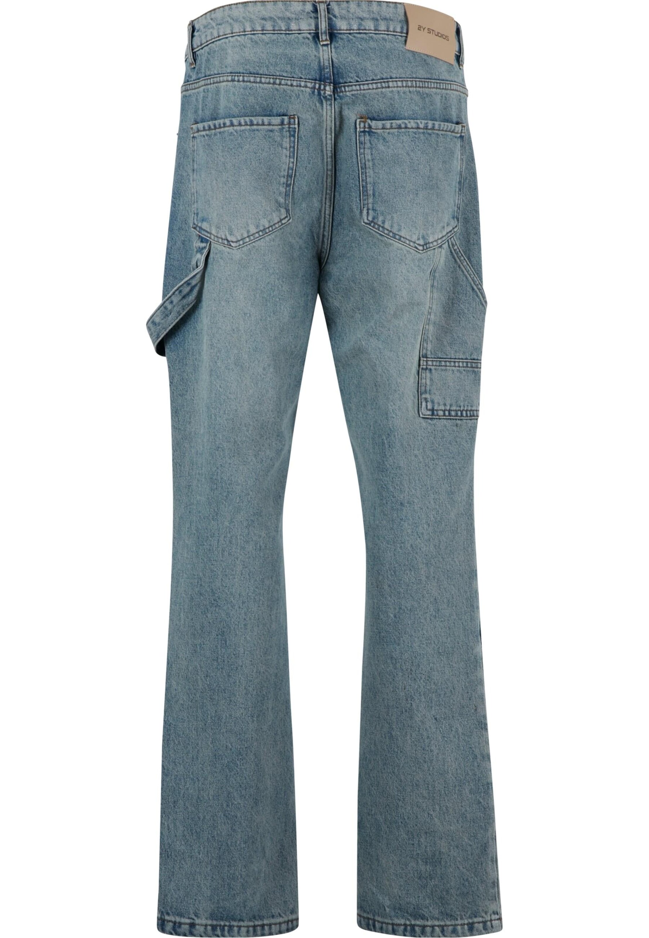 2Y Studios Loose fit Cargo jeans 'Haldor' in Blue