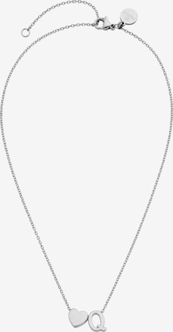 PURELEI - Cadena 'Letter Heart Q' en plata: frente