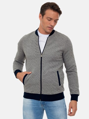 Sir Raymond Tailor Zip-Up Hoodie 'NAPOLI' in Grey: front