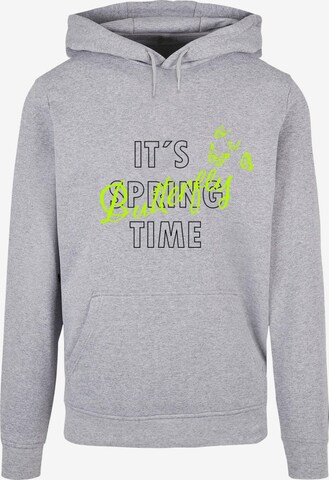 Merchcode Sweatshirt 'It´s Spring Time' in Grijs: voorkant