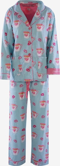 PJ Salvage Pyjama in türkis / curry / pink / hellpink, Produktansicht