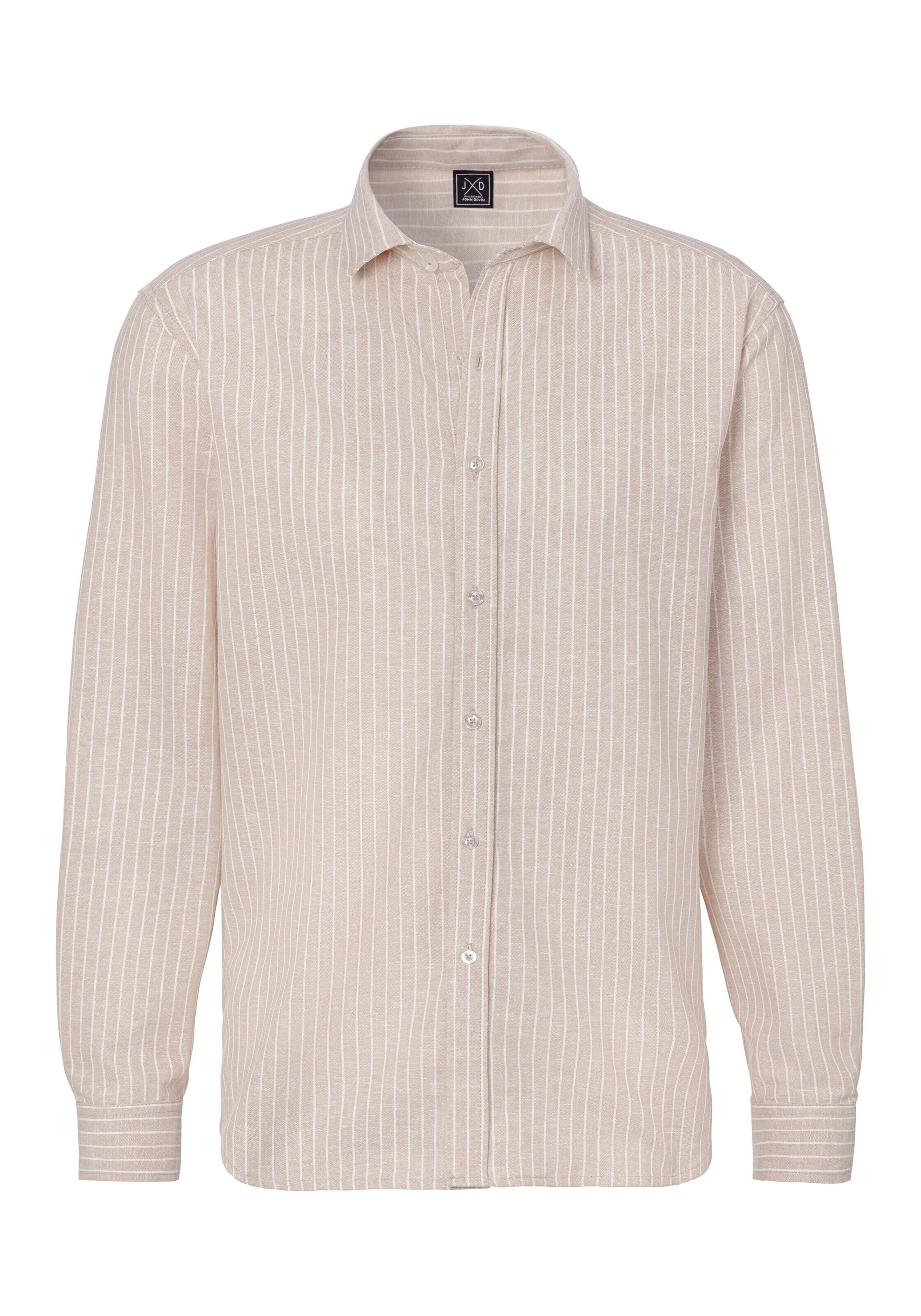 JOHN DEVIN Regular Fit Hemd in Beige: Vorderseite
