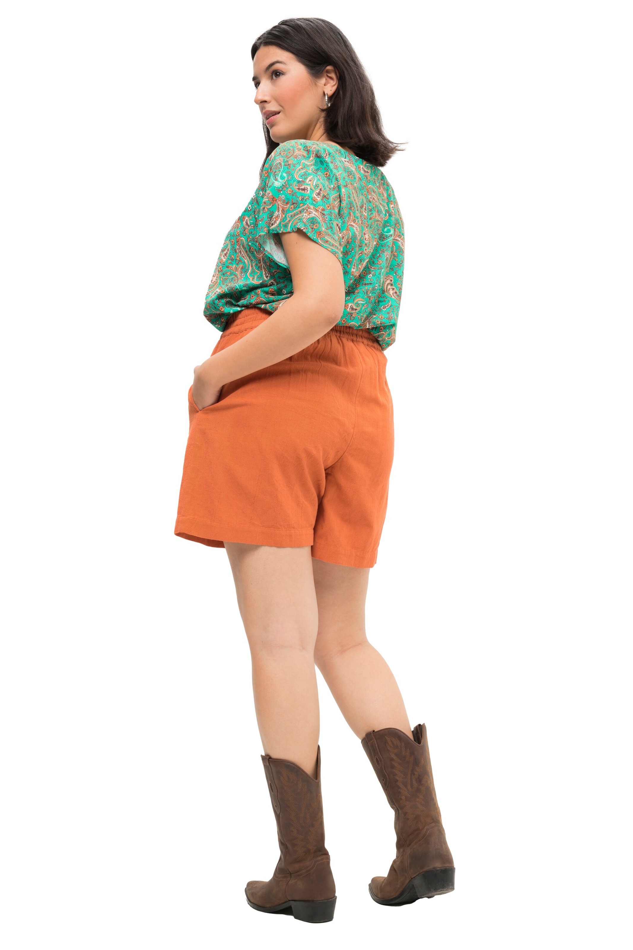 Studio Untold Wide Leg Shorts in Orange