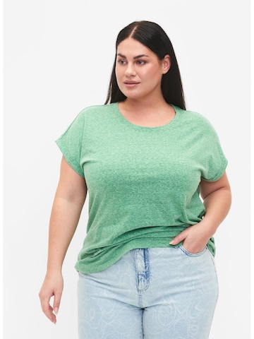 Zizzi Shirt 'VAVA' in Groen: voorkant