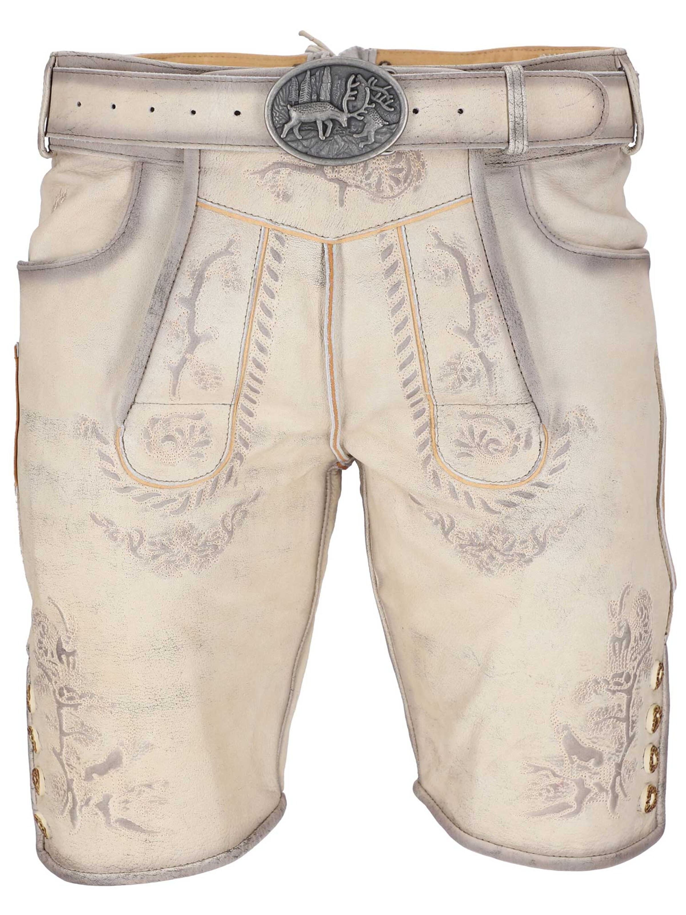 Steigenhöfer Regular Trachtenhose 'Lederhose Herren Franz'‌‌‌ in Beige: Vorderseite