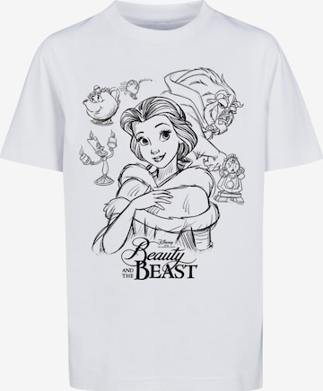 T-Shirt 'Die Schöne Und Das Biest' F4NT4STIC en blanc : devant