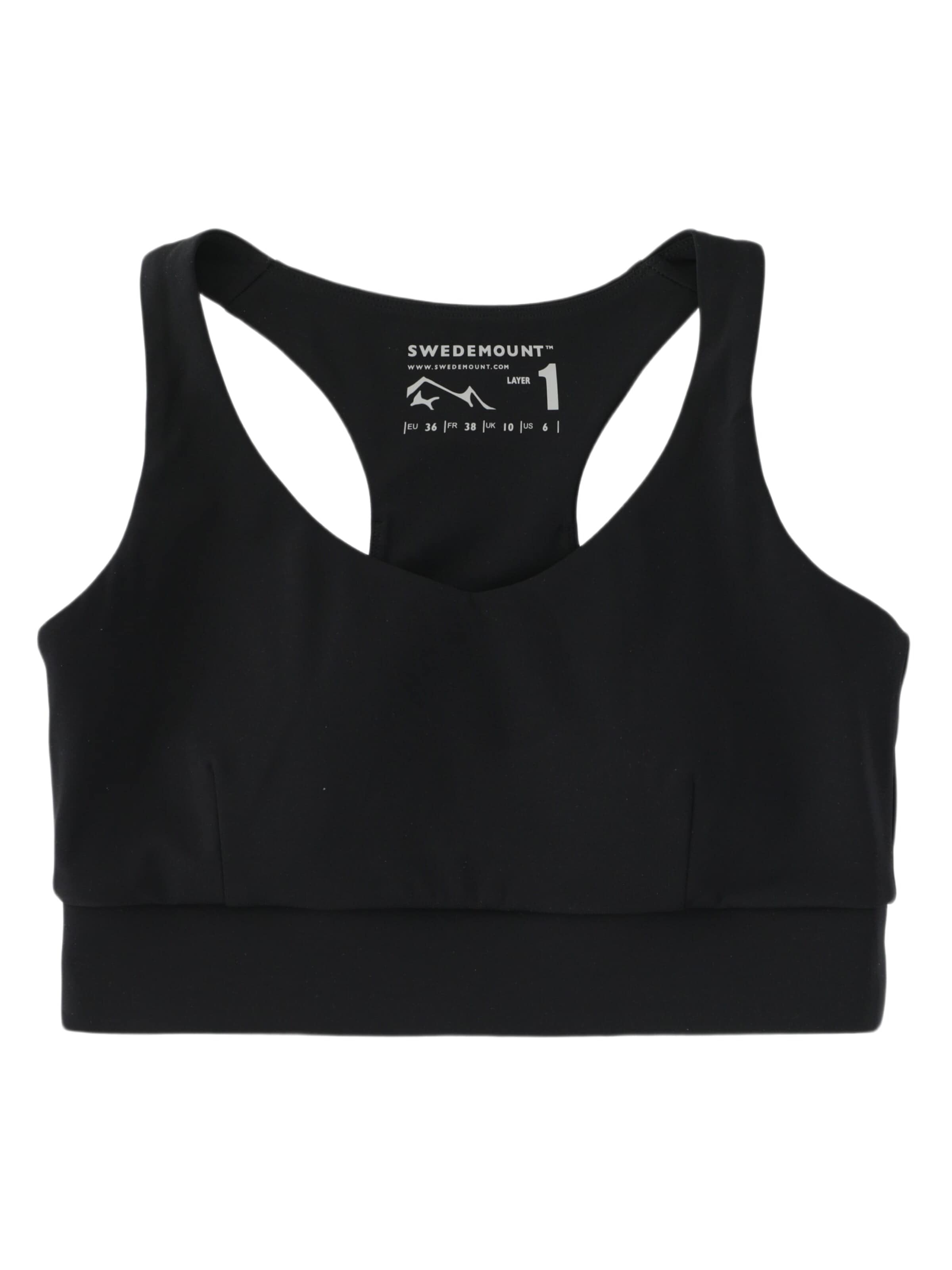 SWEDEMOUNT Bustier Sport-BH 'Move'‌‌‌‌‌ in Schwarz: Vorderseite