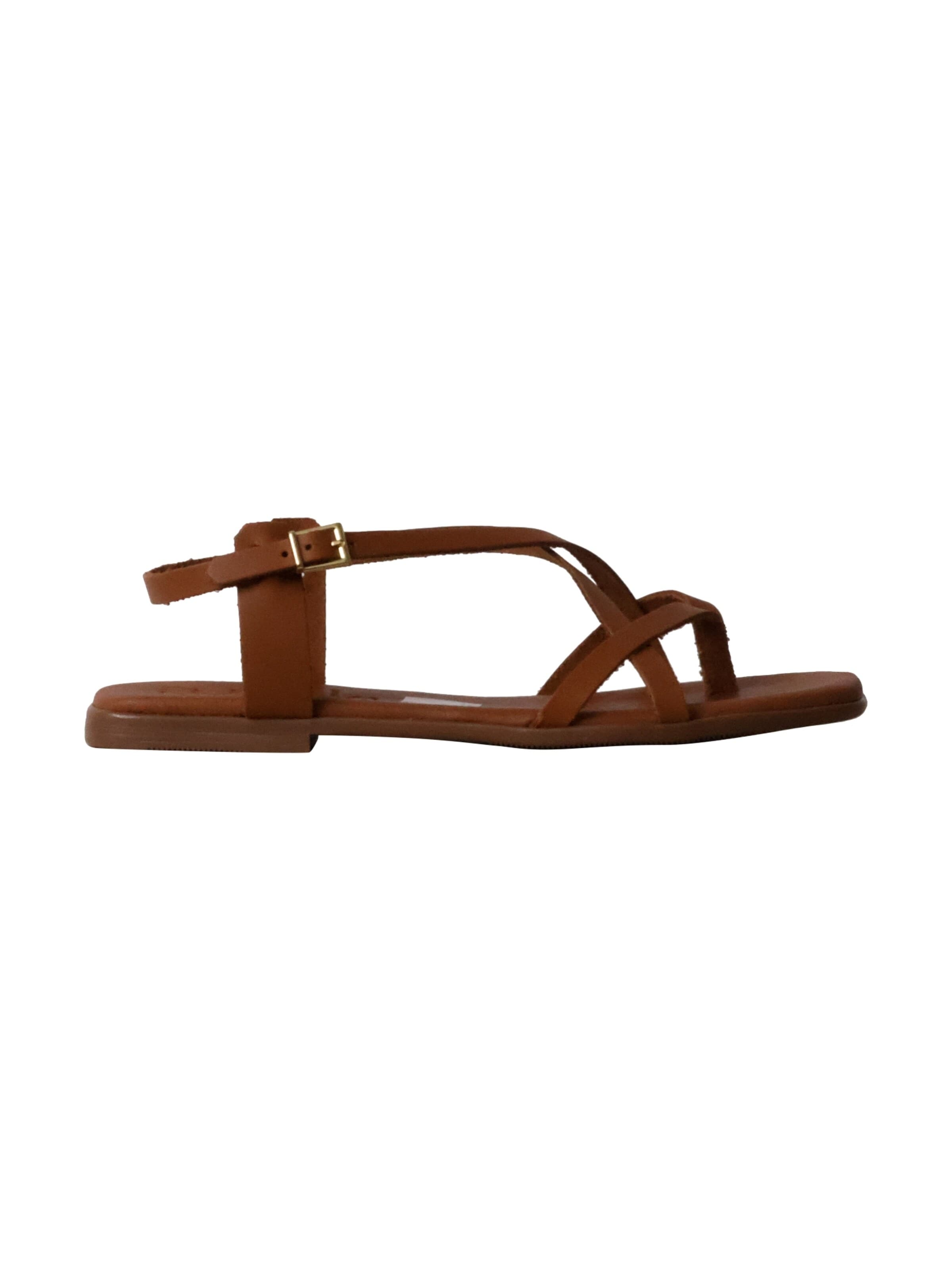 Oh my Sandals Sandały 'Flache Ledersandalen' w kolorze brązowy