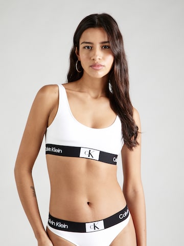 Calvin Klein Swimwear Bustier Bikinitop in Wit: voorkant