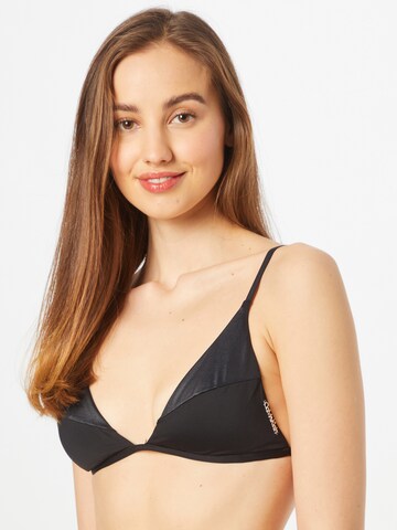 Calvin Klein Swimwear Triangle Bikini Top 'Core Essentials' in Black: front