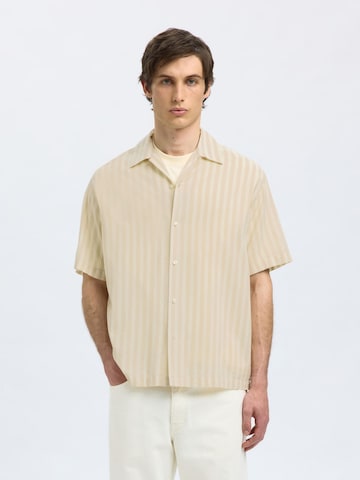 SELECTED HOMME Comfort fit Overhemd in Beige: voorkant
