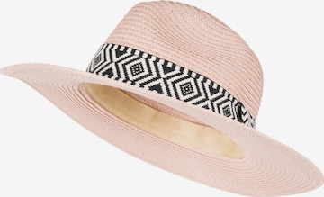 styleBREAKER Hut 'Panama Strohhut Hutband Azteken Muster' in Pink: Vorderseite