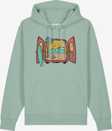 Watapparel Sweatshirt 'Surf And Beach' in Grün: Vorderseite