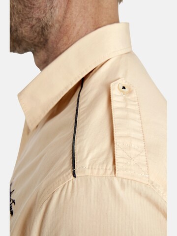 Jan Vanderstorm Comfort fit Button Up Shirt ' Skirnir ' in Beige
