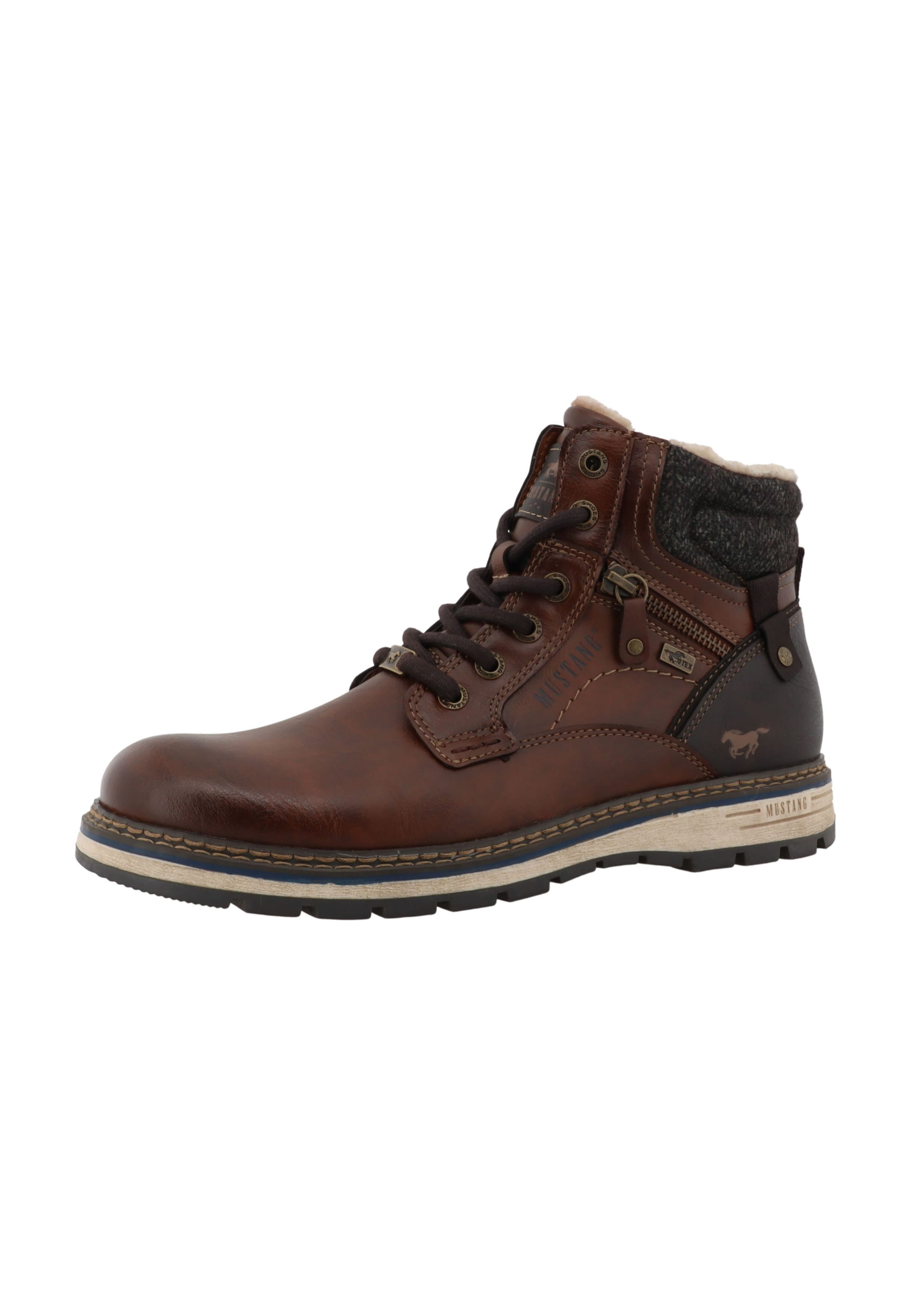 MUSTANG - Botas com atacadores em castanho: frente