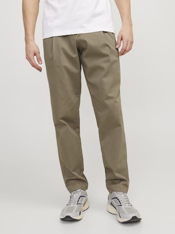 Wide Leg Pantalon chino JACK & JONES en vert : devant