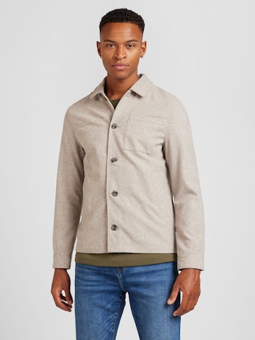 Lindbergh Regular fit Button Up Shirt in Beige: front