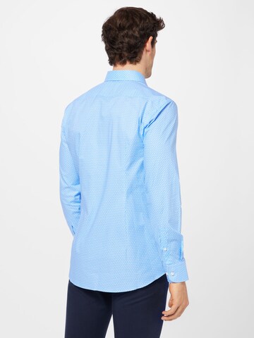 BOSS Black Slim fit Overhemd 'HANK' in Blauw
