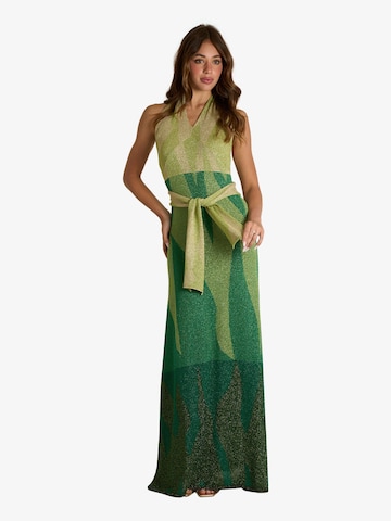Robes en maille AKEP en vert : devant