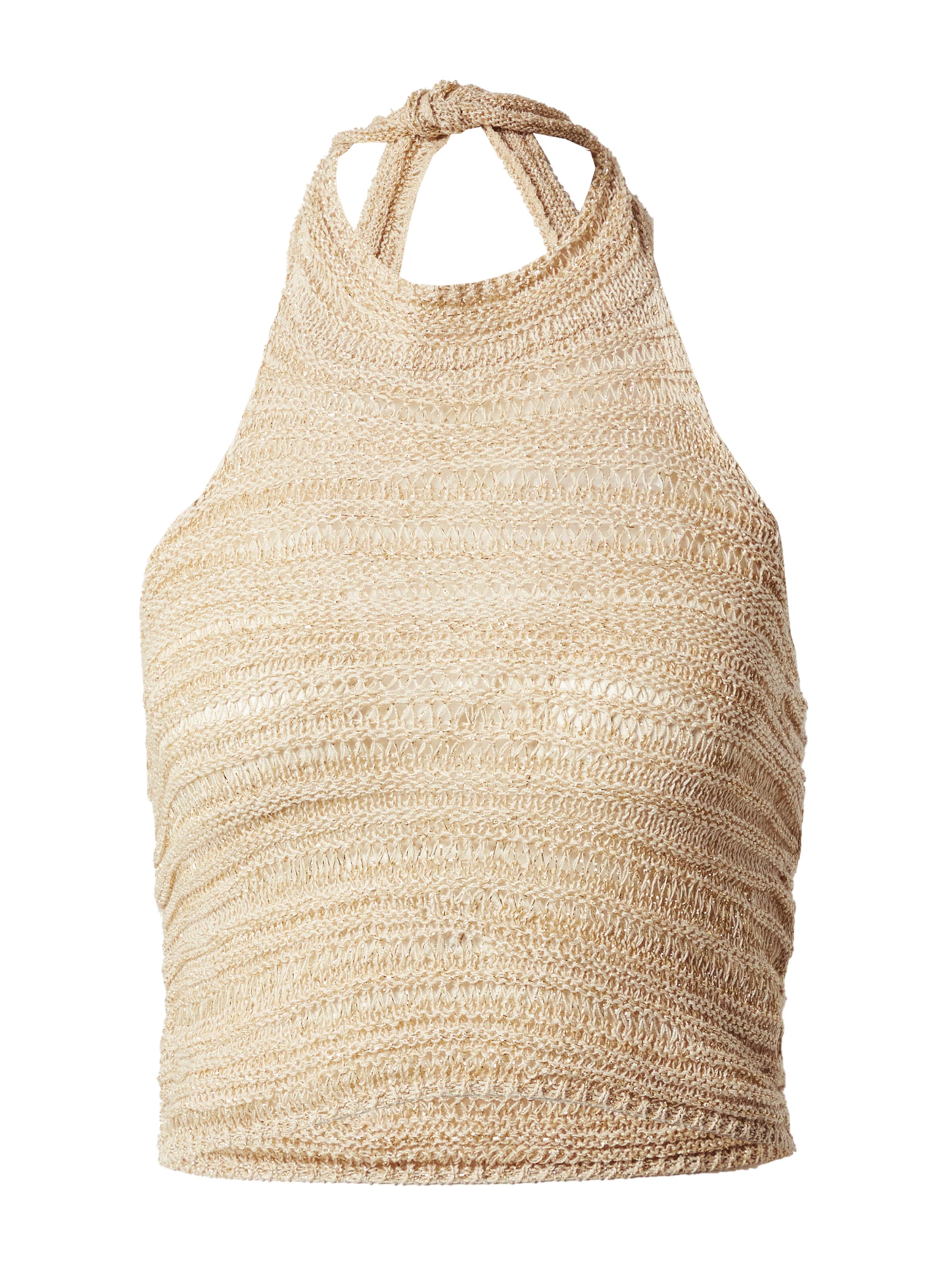 Nasty Gal Вязаный топ в Бежевый: спереди