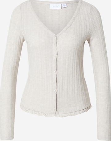 VILA Knit Cardigan in Beige: front