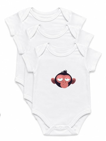 amorubi.com Dupačky/body 'Monkey 9' – bílá: přední strana