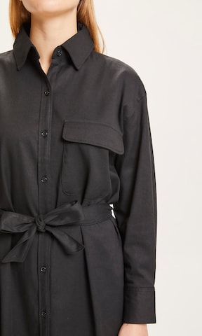 KnowledgeCotton Apparel Shirt Dress 'Azalea' in Black