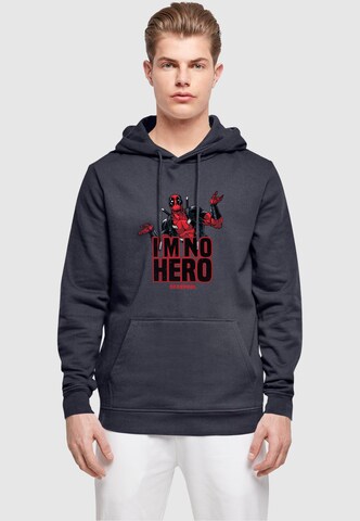 ABSOLUTE CULT Sweatshirt 'Deadpool - I Am No Hero' in Blau: Vorderseite