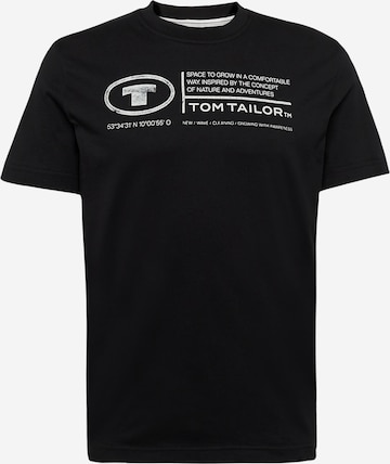 melns TOM TAILOR T-Krekls: no priekšpuses