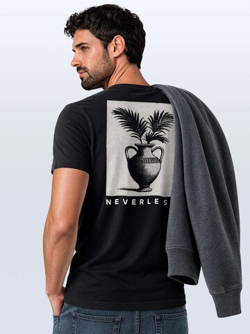 Neverless Shirt 'Greek Vase Palms' in Black