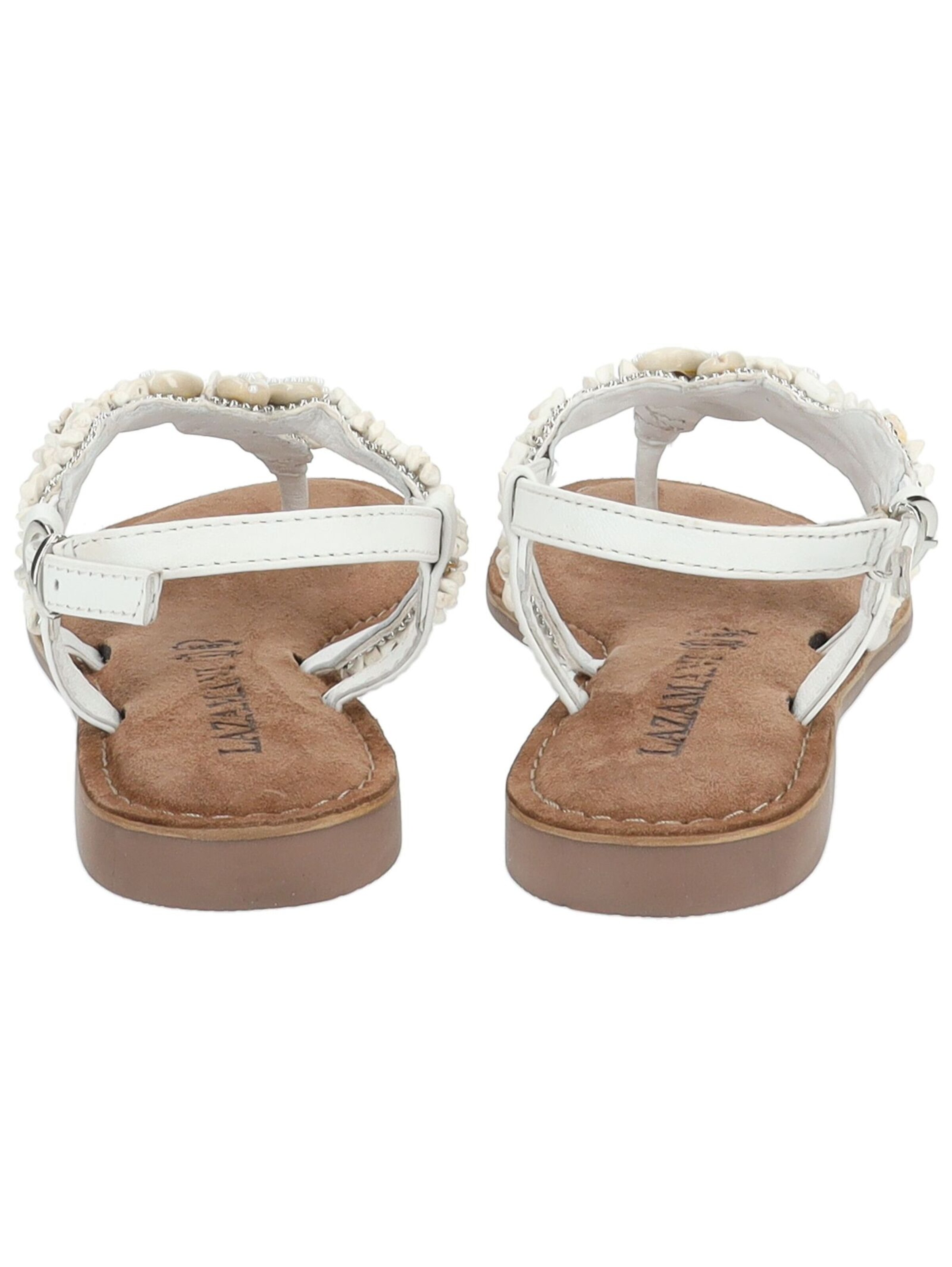 LAZAMANI T-Bar Sandals in White