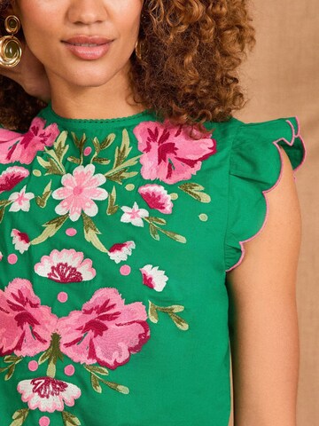 Top di love & roses in verde