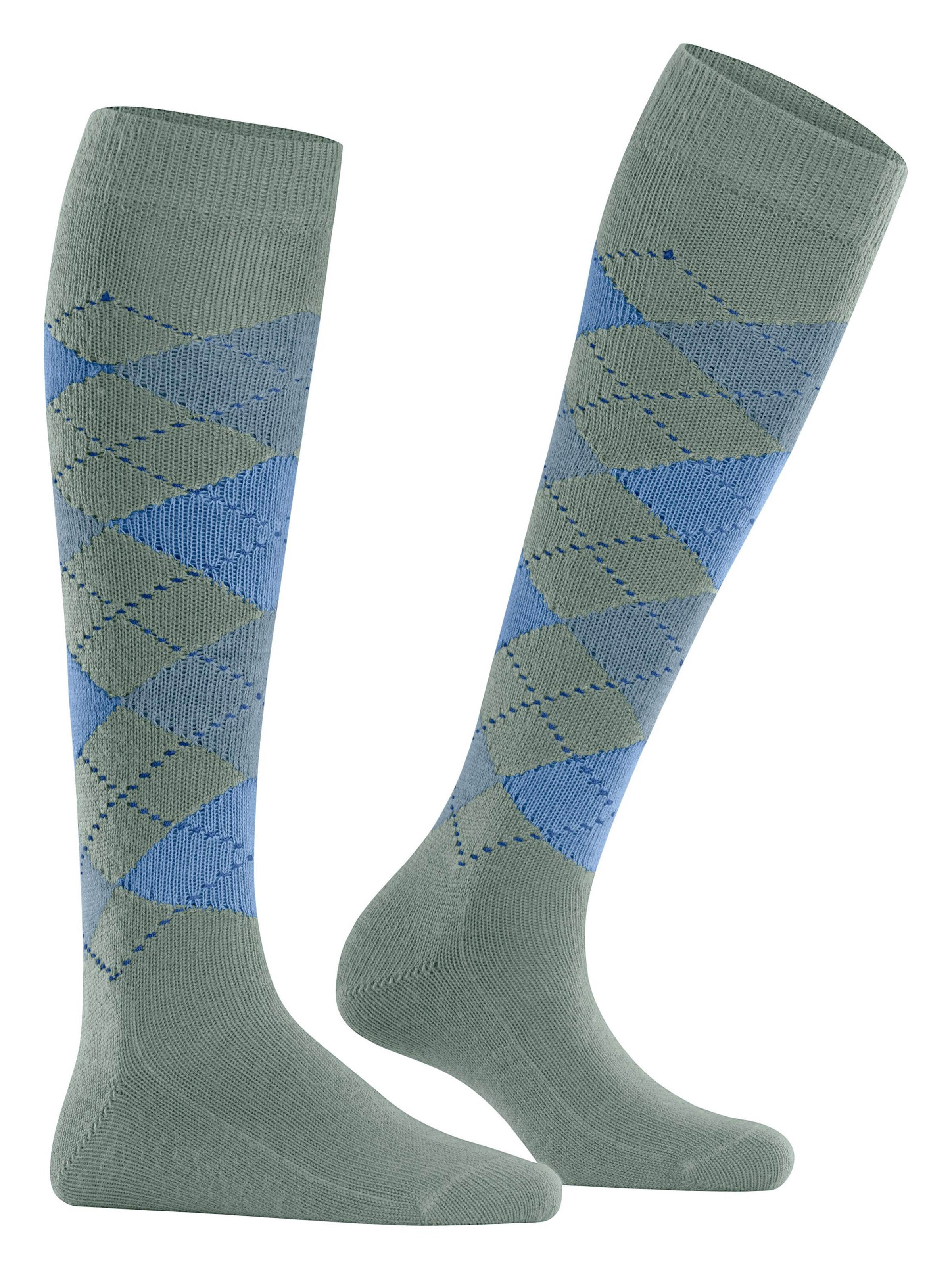 BURLINGTON Over the Knee Socks 'Whitby' in Green: front