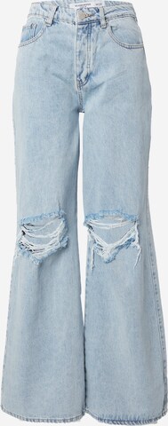 Wide leg Jeans de la GLAMOROUS pe albastru: față