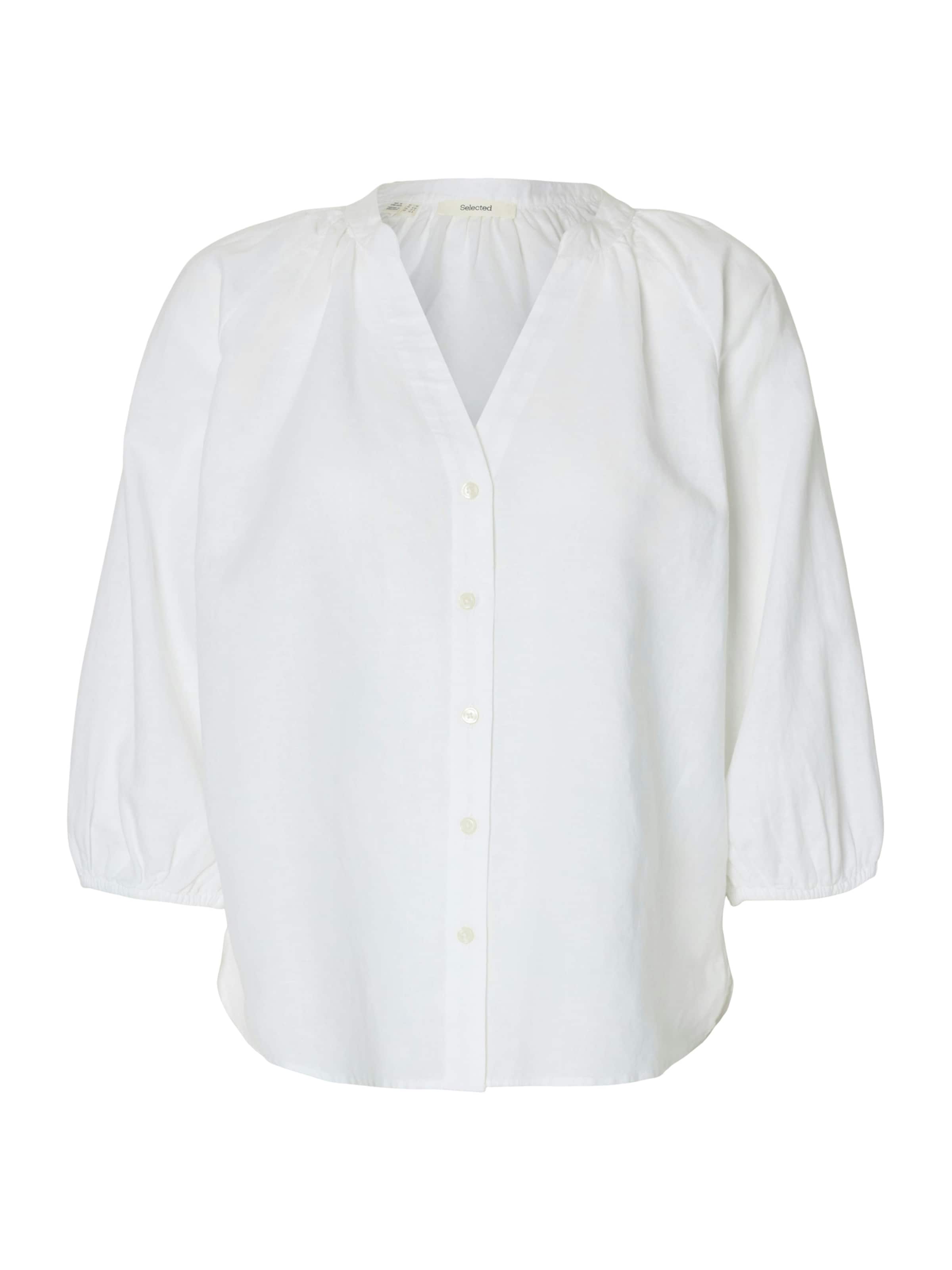 SELECTED Bluse 'SLFCLEO-ALBERTA' in Weiß: Vorderseite