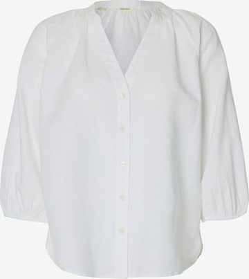 SELECTED Bluse 'SLFCLEO-ALBERTA' in Weiß: Vorderseite