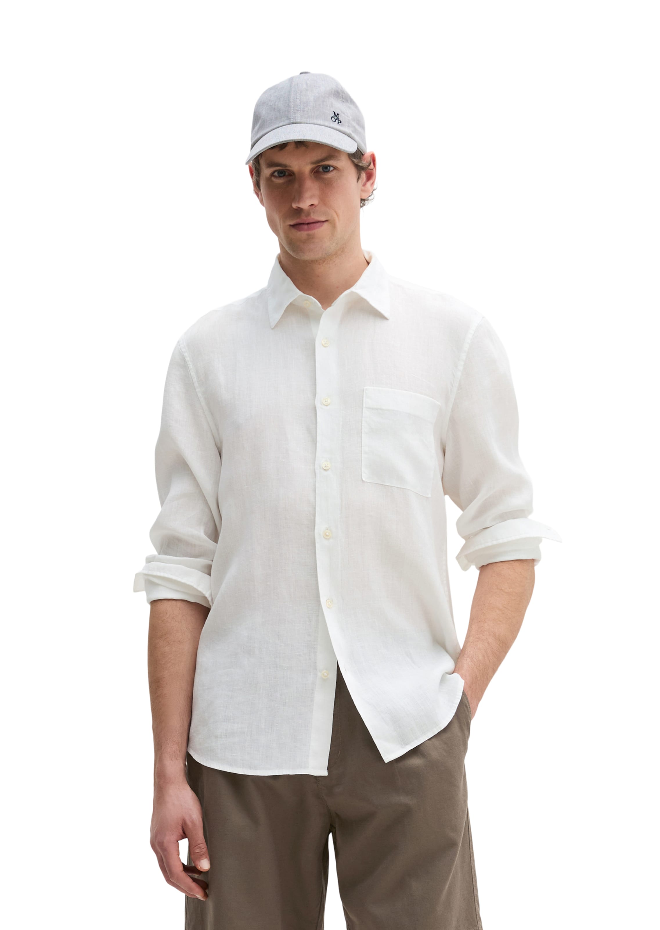Marc O'Polo Regular fit Button Up Shirt in White: front