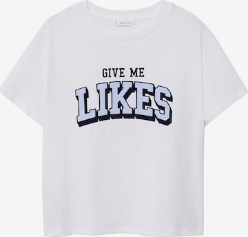 MANGO TEEN T-shirt 'LIKES' i vit: framsida