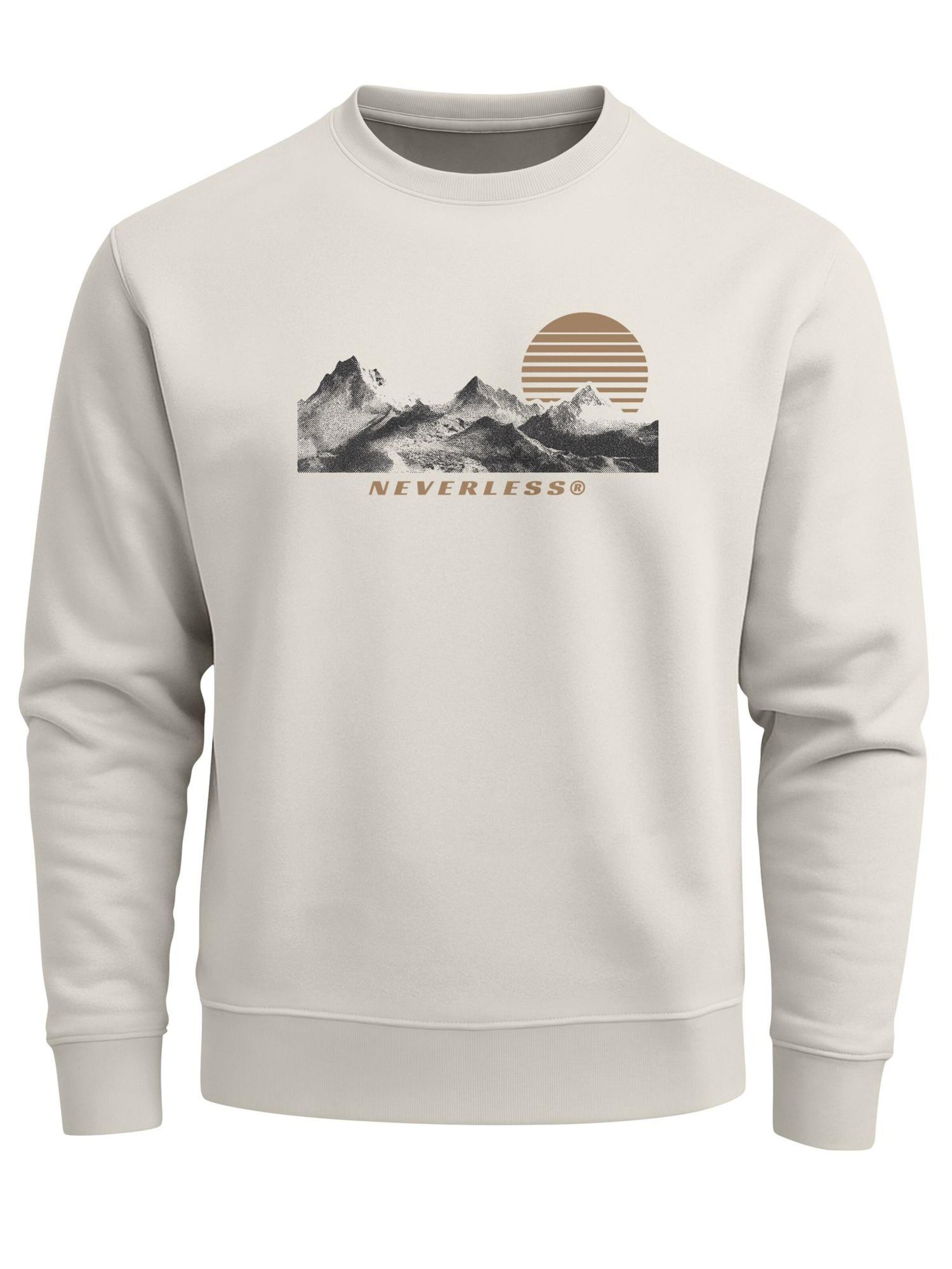 Neverless Sweatshirt 'Mountain' in Beige: front