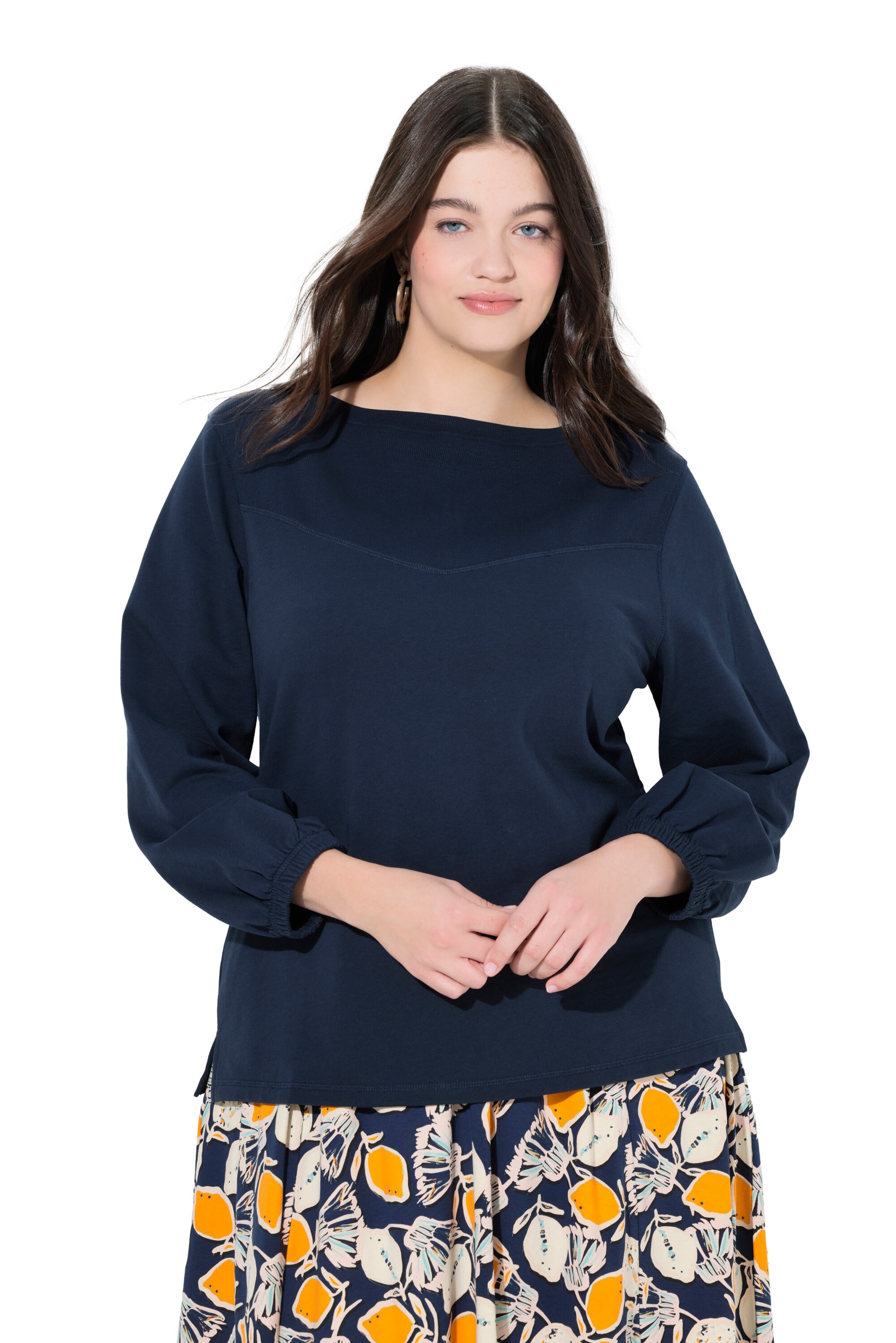 Ulla Popken Sweatshirt in Blue: front