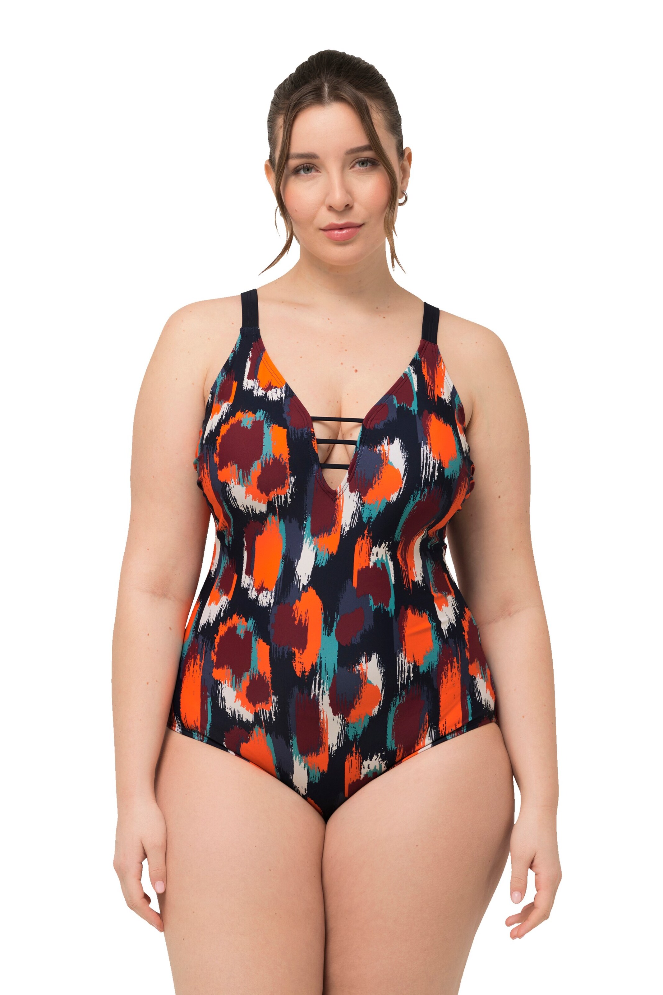 Ulla Popken Bralette Swimsuit in Mixed colours: front