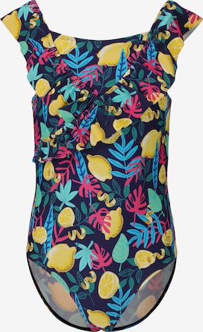 ZigZag Swimsuit 'Tropical' in Blue: front