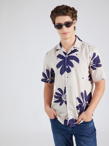 Only & Sons Regular fit Overhemd 'FLOWER' in Wit: voorkant
