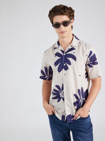 Only & Sons Regular Fit Skjorte 'FLOWER' i hvit: forside