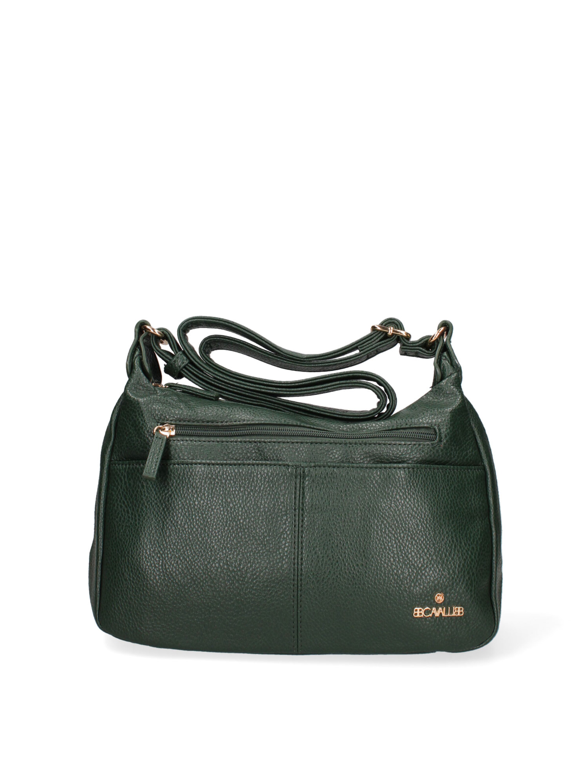 Borsa a spalla 'Borsa a Tracolla Donna Ecopelle con Zip e Tasche Multiple - B Cavalli' di B. Cavalli in verde: frontale
