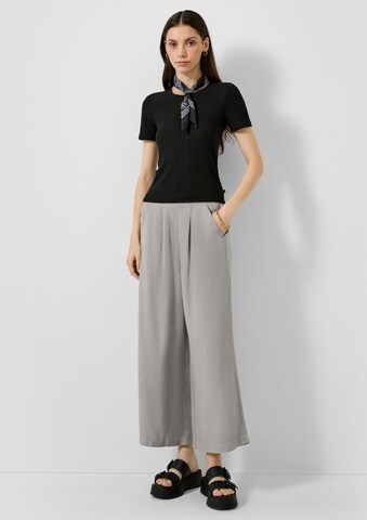 QS Wide leg Bandplooibroek in Grijs