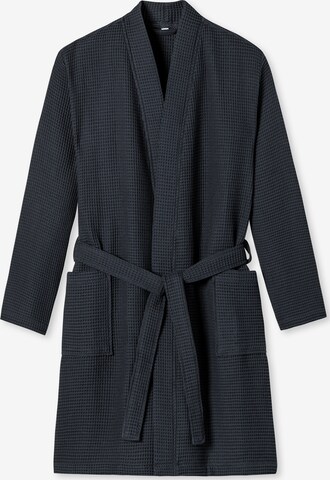 uncover by SCHIESSER Short Bathrobe ' Elegant Kimono ' in Grey: front