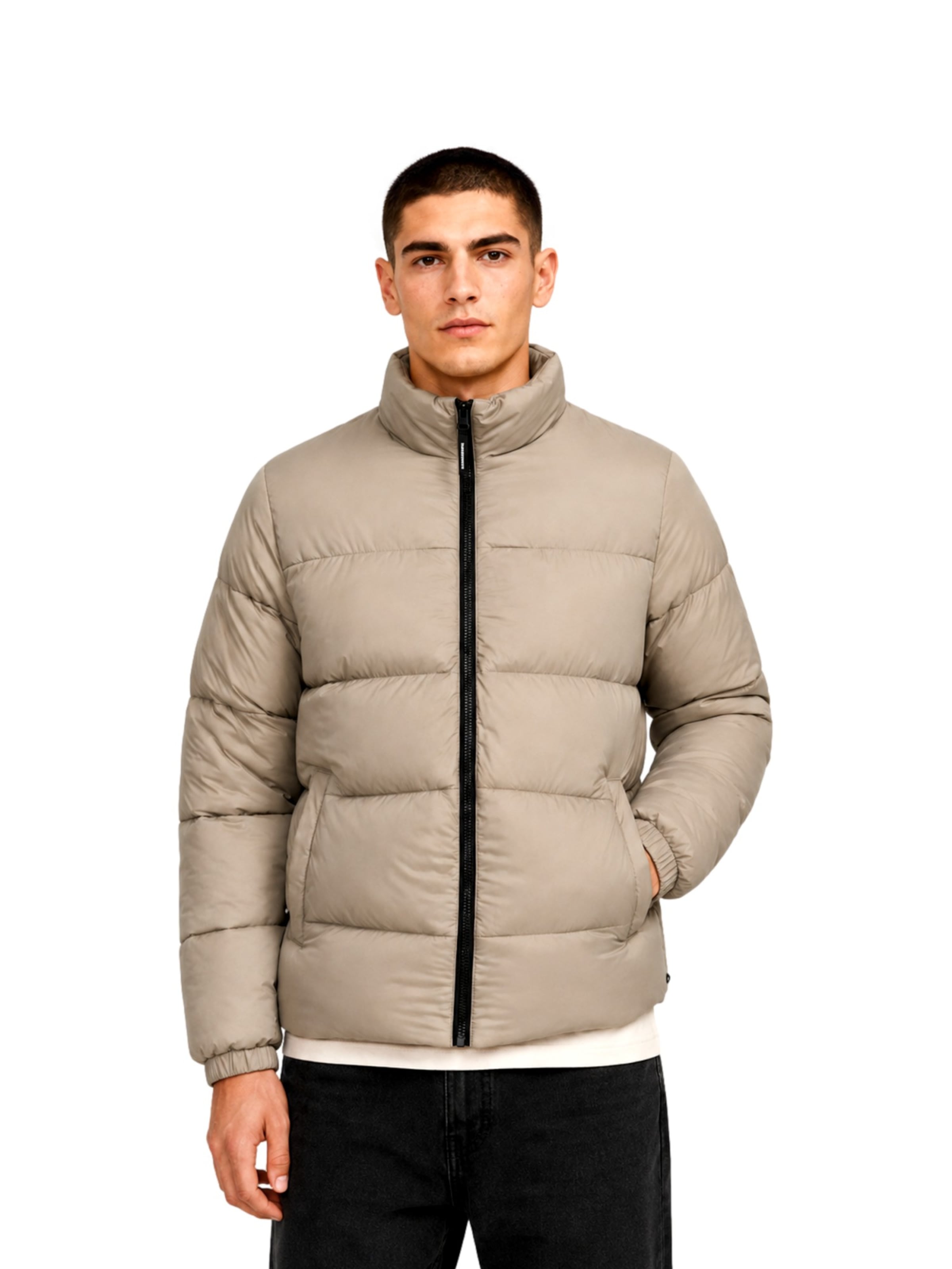 JACK & JONES Talvitakki 'Chili Puffer' värissä beige: etupuoli